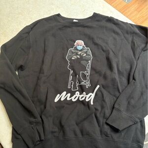 Black Graphic Sweatshirt with White and Blue Design